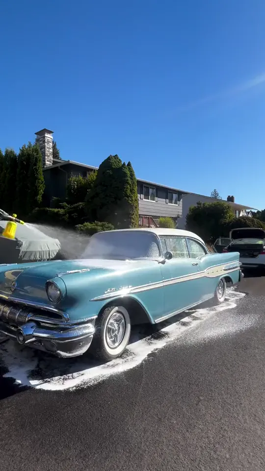 Classic Pontiac foam wash