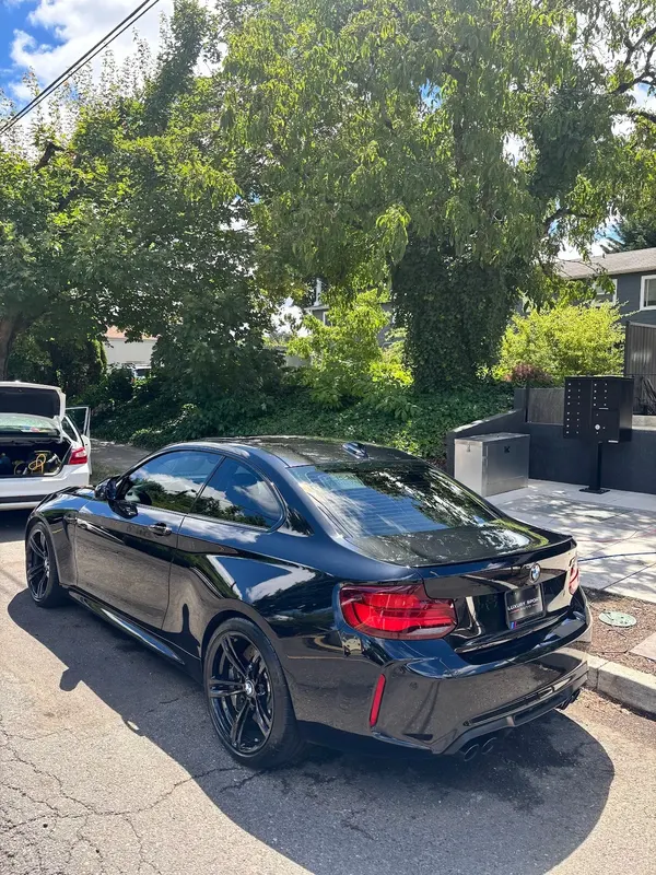 Black BMW M2 after a detail